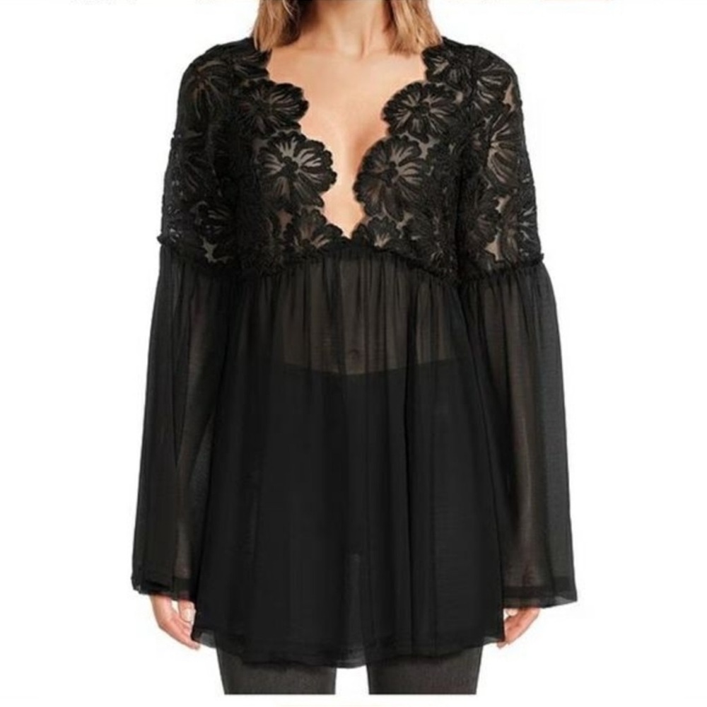 Free People Crochet Magdalene Tunic
